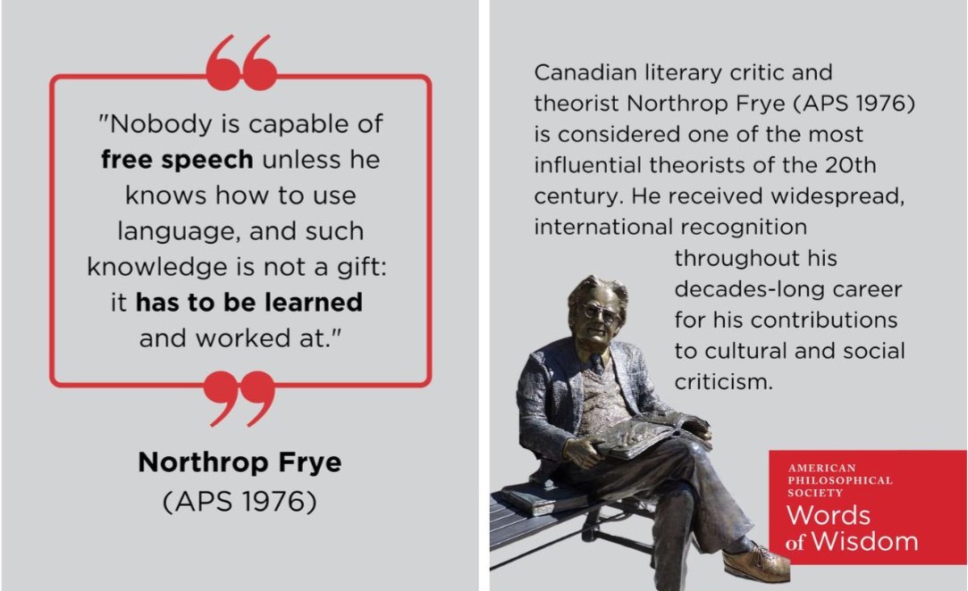Northrop Frye's (APS 1976) Words of Wisdom